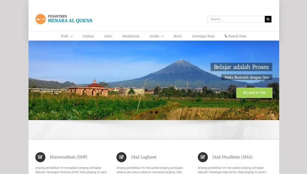 Website Pesantren Menara Qur’an