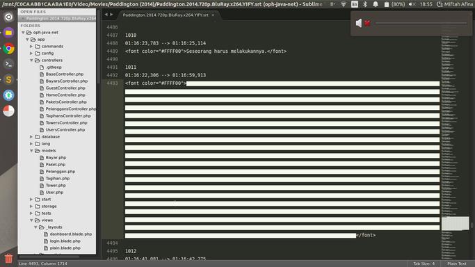 Edit subtitle dengan Sublime Text 3